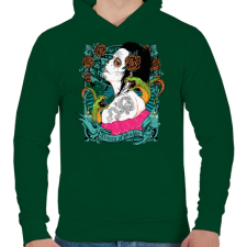 PRINTFASHION Kígyókirálynő - Férfi kapucnis pulóver - Sötétzöld férfi pulóver, kardigán