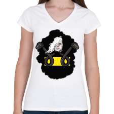 PRINTFASHION Kigyónő - Női V-nyakú póló - Fehér női póló