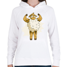 PRINTFASHION Kigyúrt bárány - Női kapucnis pulóver - Fehér