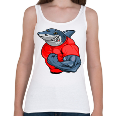 PRINTFASHION Kigyúrt cápa - Női atléta - Fehér