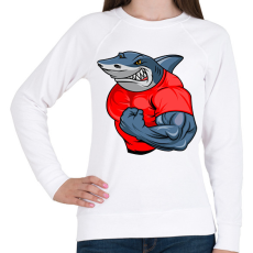 PRINTFASHION Kigyúrt cápa - Női pulóver - Fehér