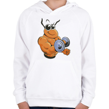 PRINTFASHION Kigyúrt hangya - Gyerek kapucnis pulóver - Fehér gyerek pulóver, kardigán