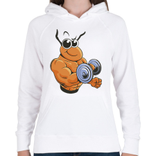 PRINTFASHION Kigyúrt hangya - Női kapucnis pulóver - Fehér női pulóver, kardigán