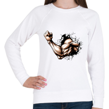 PRINTFASHION Kigyúrt kar - Női pulóver - Fehér női pulóver, kardigán