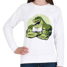 PRINTFASHION Kigyúrt krokodil - Női pulóver - Fehér női pulóver, kardigán