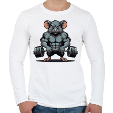 PRINTFASHION Kigyúrt patkány - Férfi hosszú ujjú póló - Fehér