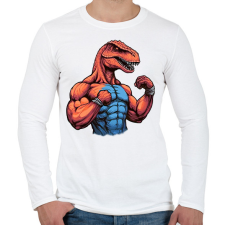 PRINTFASHION Kigyúrt raptor - Férfi hosszú ujjú póló - Fehér férfi póló