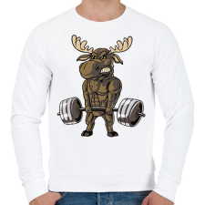 PRINTFASHION Kigyúrt szarvas - Férfi pulóver - Fehér férfi pulóver, kardigán