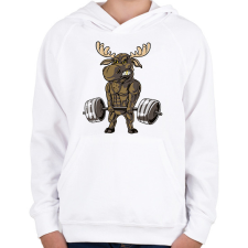 PRINTFASHION Kigyúrt szarvas - Gyerek kapucnis pulóver - Fehér gyerek pulóver, kardigán