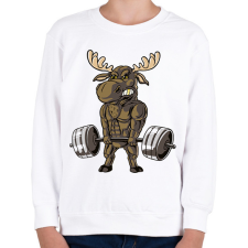 PRINTFASHION Kigyúrt szarvas - Gyerek pulóver - Fehér gyerek pulóver, kardigán