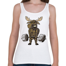 PRINTFASHION Kigyúrt szarvas - Női atléta - Fehér női trikó