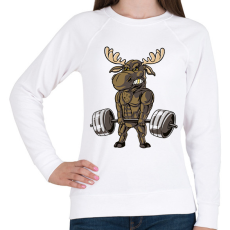 PRINTFASHION Kigyúrt szarvas - Női pulóver - Fehér