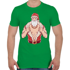 PRINTFASHION Kigyúrt télapó - Férfi póló - Zöld férfi póló