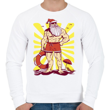 PRINTFASHION Kigyúrt Télapó - Férfi pulóver - Fehér férfi pulóver, kardigán