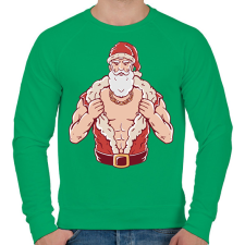 PRINTFASHION Kigyúrt télapó - Férfi pulóver - Zöld férfi pulóver, kardigán