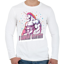 PRINTFASHION Kigyúrt unikornis - Férfi hosszú ujjú póló - Fehér férfi póló