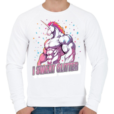 PRINTFASHION Kigyúrt unikornis - Férfi pulóver - Fehér férfi pulóver, kardigán