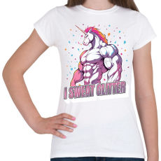 PRINTFASHION Kigyúrt unikornis - Női póló - Fehér
