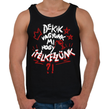 PRINTFASHION Kik vagyunk mi, hogy ítélkezzünk - Férfi atléta - Fekete atléta, trikó