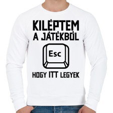 PRINTFASHION Kiléptem a játékból, hogy itt legyek - Férfi pulóver - Fehér férfi pulóver, kardigán