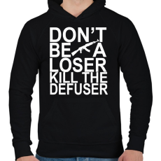 PRINTFASHION Kill The Defuser! - Férfi kapucnis pulóver - Fekete