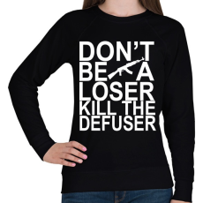 PRINTFASHION Kill The Defuser! - Női pulóver - Fekete