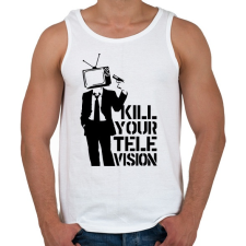 PRINTFASHION Kill your TV - Férfi atléta - Fehér atléta, trikó