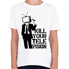 PRINTFASHION Kill your TV - Gyerek póló - Fehér gyerek póló