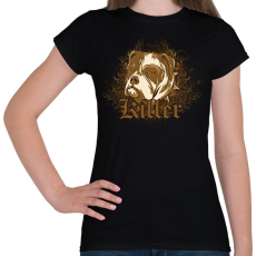PRINTFASHION Killer Bulldog - Női póló - Fekete