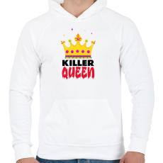 PRINTFASHION KILLER QUEEN2 - Férfi kapucnis pulóver - Fehér
