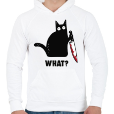 PRINTFASHION KillerCat - Férfi kapucnis pulóver - Fehér