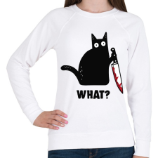 PRINTFASHION KillerCat - Női pulóver - Fehér női pulóver, kardigán