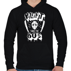 PRINTFASHION Killin' it since the 80's - Férfi kapucnis pulóver - Fekete