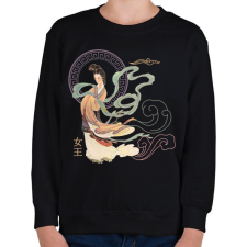 PRINTFASHION Kínai hölgy - Gyerek pulóver - Fekete gyerek pulóver, kardigán