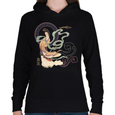 PRINTFASHION Kínai hölgy - Női kapucnis pulóver - Fekete női pulóver, kardigán