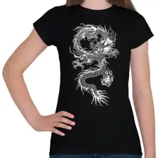 PRINTFASHION kínai sárkány - Női póló - Fekete női póló
