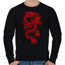 PRINTFASHION kínai sárkány piros - Férfi pulóver - Fekete férfi pulóver, kardigán