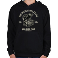 PRINTFASHION Kincsesláda - Gyerek kapucnis pulóver - Fekete gyerek pulóver, kardigán