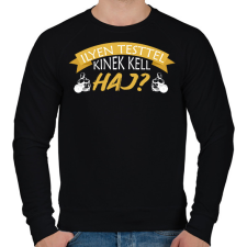 PRINTFASHION Kinek kell haj - Férfi pulóver - Fekete férfi pulóver, kardigán