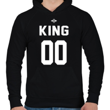 PRINTFASHION KING 00 - Férfi kapucnis pulóver - Fekete férfi pulóver, kardigán