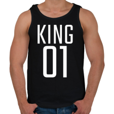 PRINTFASHION KING 01 - Férfi atléta - Fekete atléta, trikó