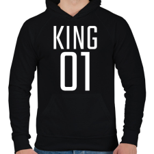 PRINTFASHION KING 01 - Férfi kapucnis pulóver - Fekete férfi pulóver, kardigán