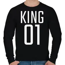 PRINTFASHION KING 01 - Férfi pulóver - Fekete férfi pulóver, kardigán