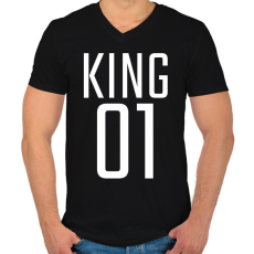 PRINTFASHION KING 01 - Férfi V-nyakú póló - Fekete