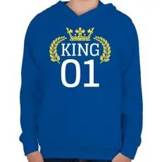 PRINTFASHION KING 01 - Gyerek kapucnis pulóver - Királykék