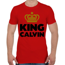 PRINTFASHION King calvin - Férfi póló - Piros férfi póló