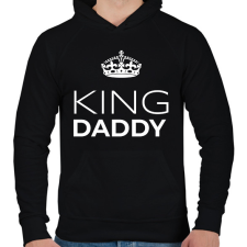 PRINTFASHION KING DADDY - Férfi kapucnis pulóver - Fekete férfi pulóver, kardigán
