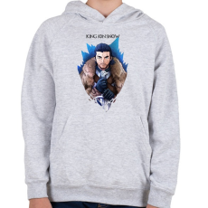 PRINTFASHION King Jon Snow - Gyerek kapucnis pulóver - Sport szürke