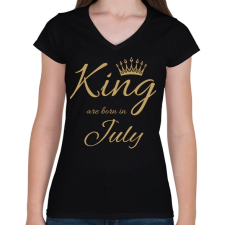 PRINTFASHION king - Női V-nyakú póló - Fekete női póló
