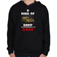 PRINTFASHION king of darp - Gyerek kapucnis pulóver - Fekete